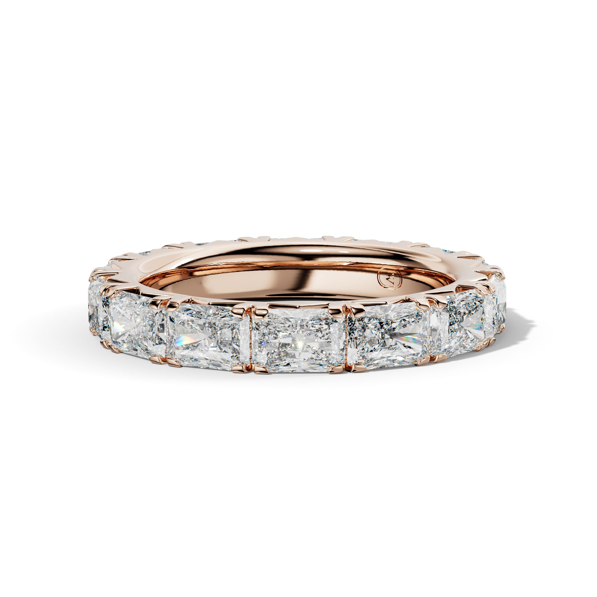 5.0 Carat East West Radiant Diamond French Pave Eternity Band