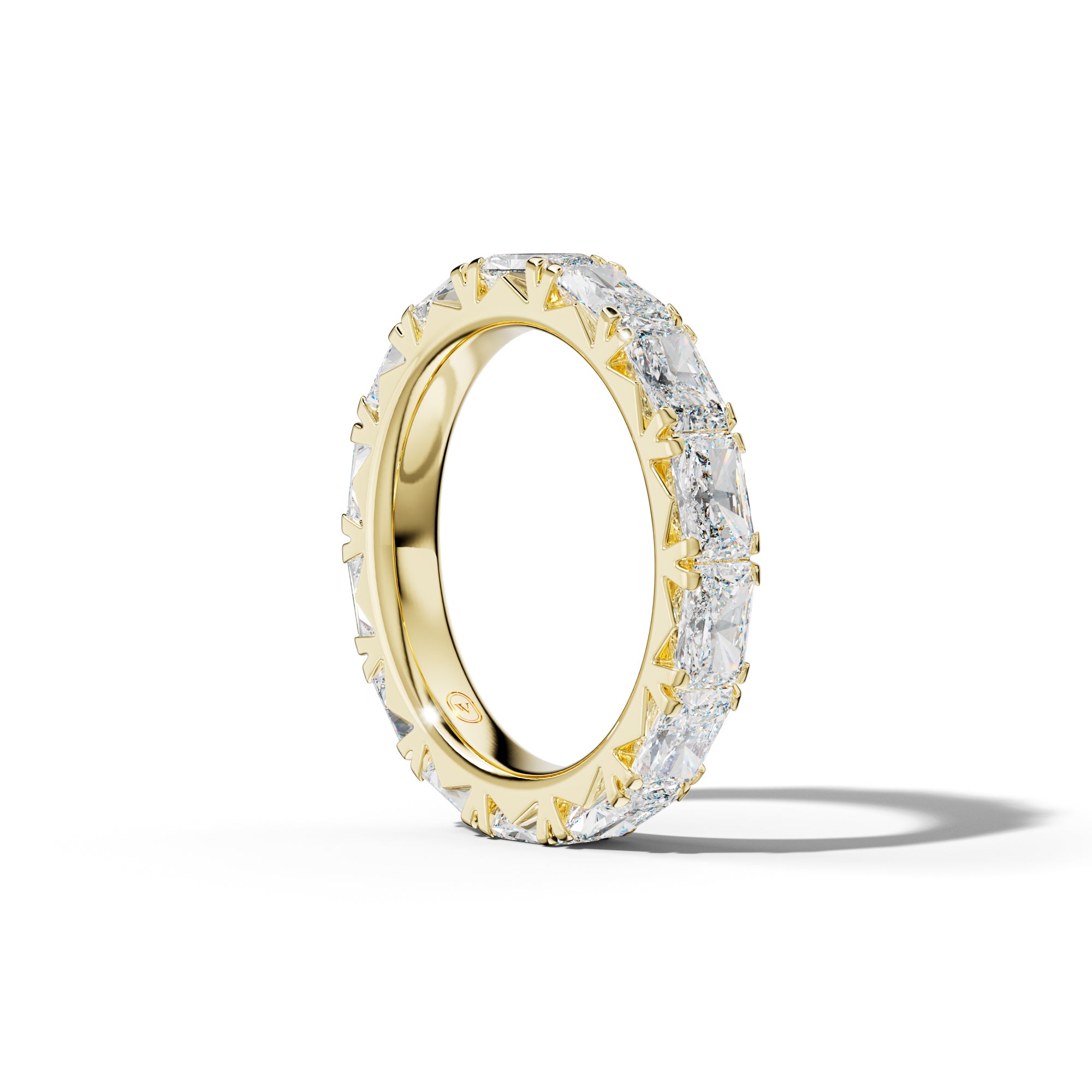 5.0 Carat East West Radiant Diamond French Pave Eternity Band