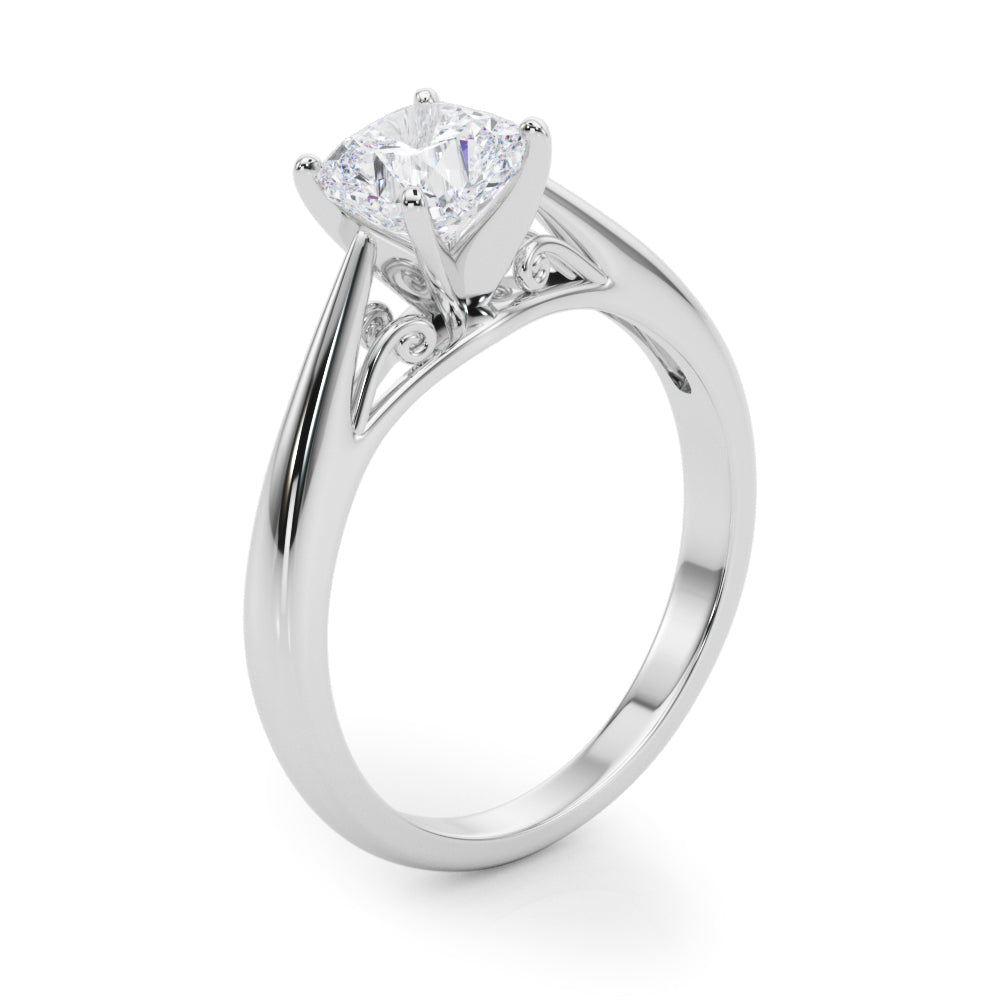 Katerina Cushion Diamond Solitaire Engagement Ring-VIRABYANI