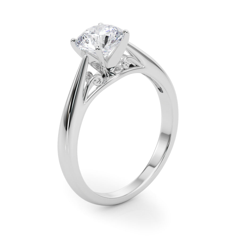 Katerina Round Lab Grown Diamond Solitaire Engagement Ring IGI Certified-VIRABYANI