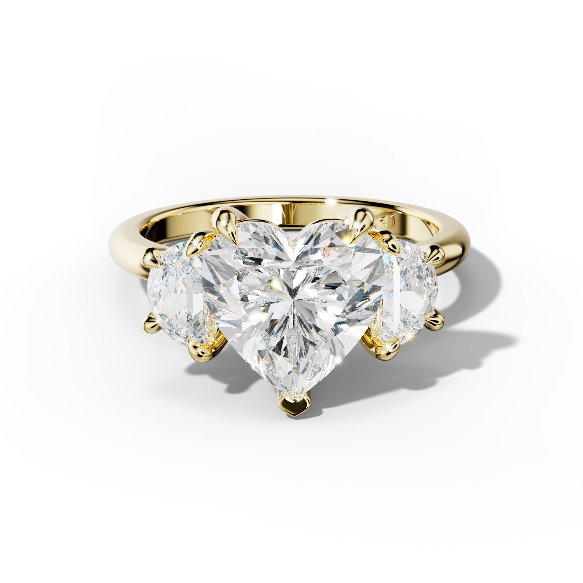 Itzel Heart Center Half Moon Side Diamond Engagement Ring