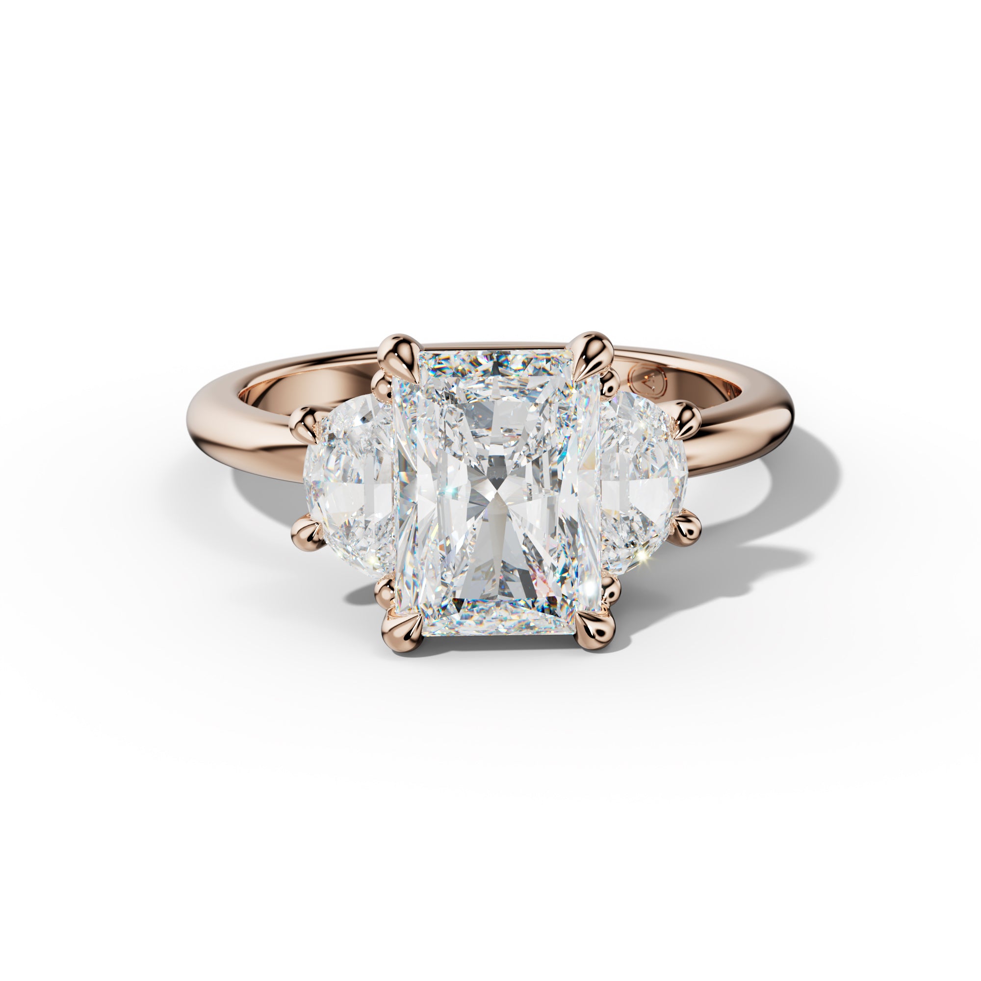 Itzel Radiant Half Moon Size Diamond Engagement Ring