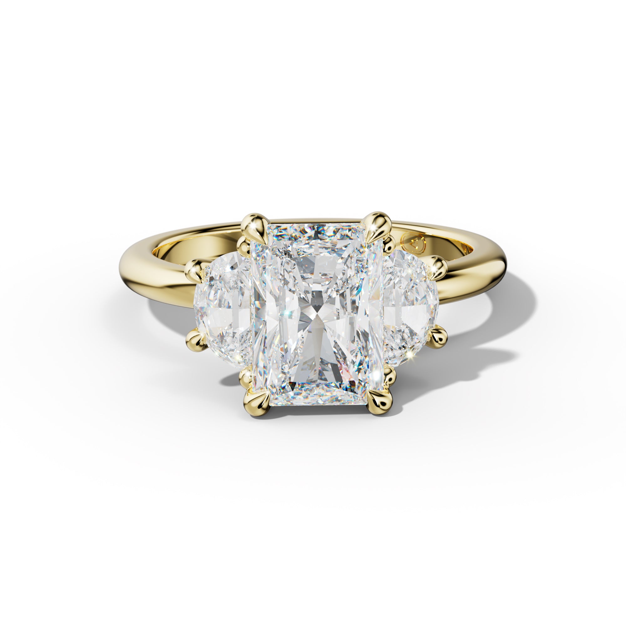 Itzel Radiant Half Moon Size Diamond Engagement Ring