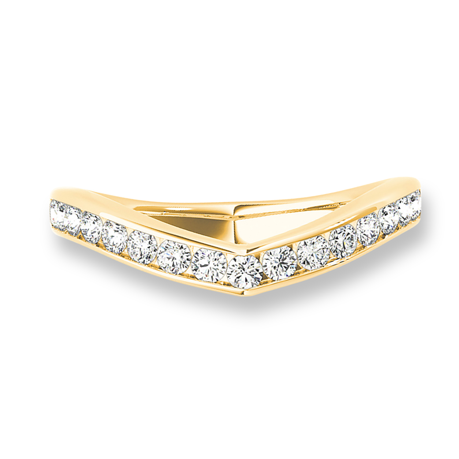 Channel Set Diamond Curved Band-VIRABYANI