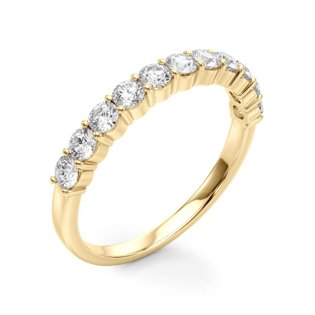 0.5 Carat Round Diamond Classic Wedding Ring, Shared Prong Style-VIRABYANI