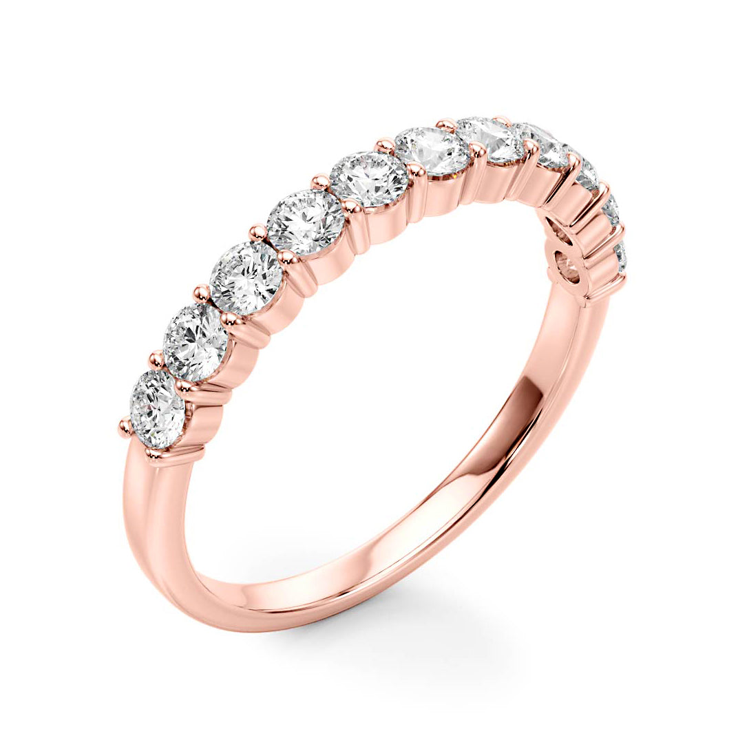 0.5 Carat Round Diamond Classic Wedding Ring, Shared Prong Style-VIRABYANI