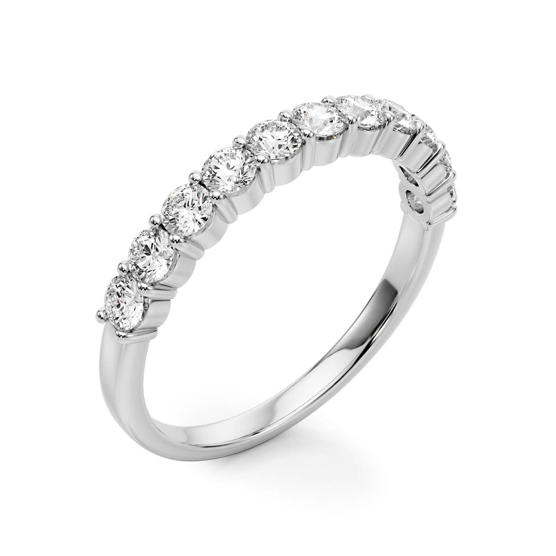 0.5 Carat Round Diamond Classic Wedding Ring, Shared Prong Style-VIRABYANI