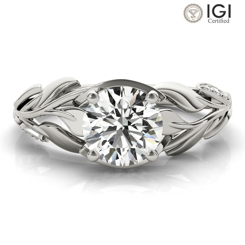Meadow Round Lab Grown Diamond Solitaire Engagement Ring IGI Certified
