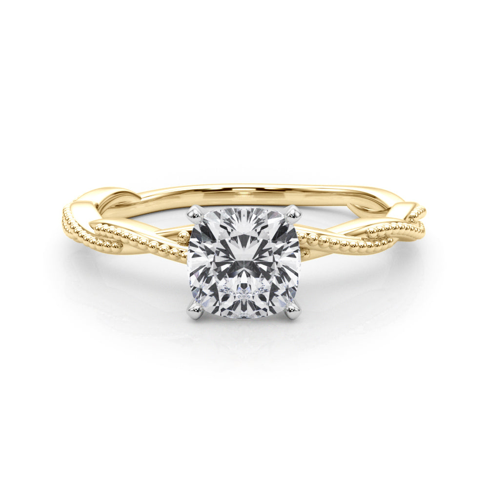 Anastasia Twisted Vine Cushion Diamond Solitaire Engagement Ring
