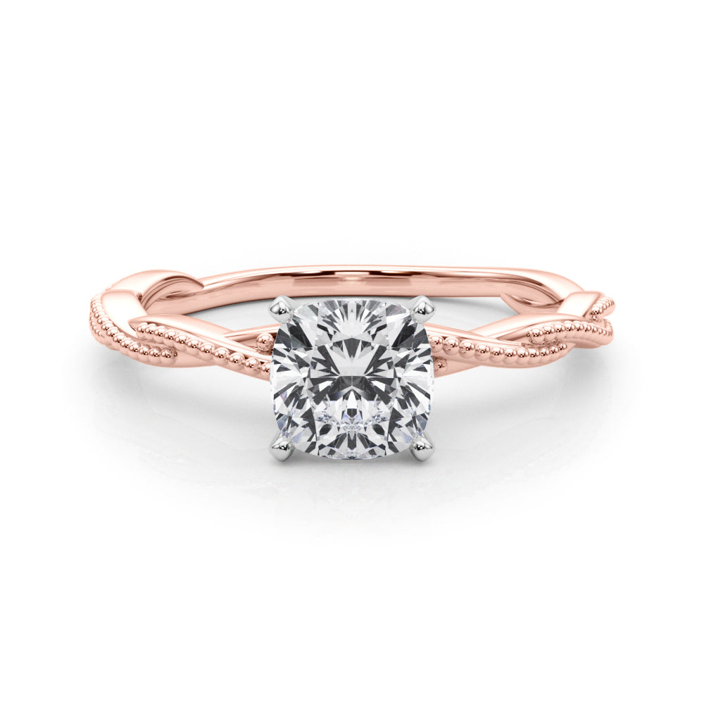Anastasia Twisted Vine Cushion Lab Grown Diamond Solitaire Engagement Ring IGI Certified