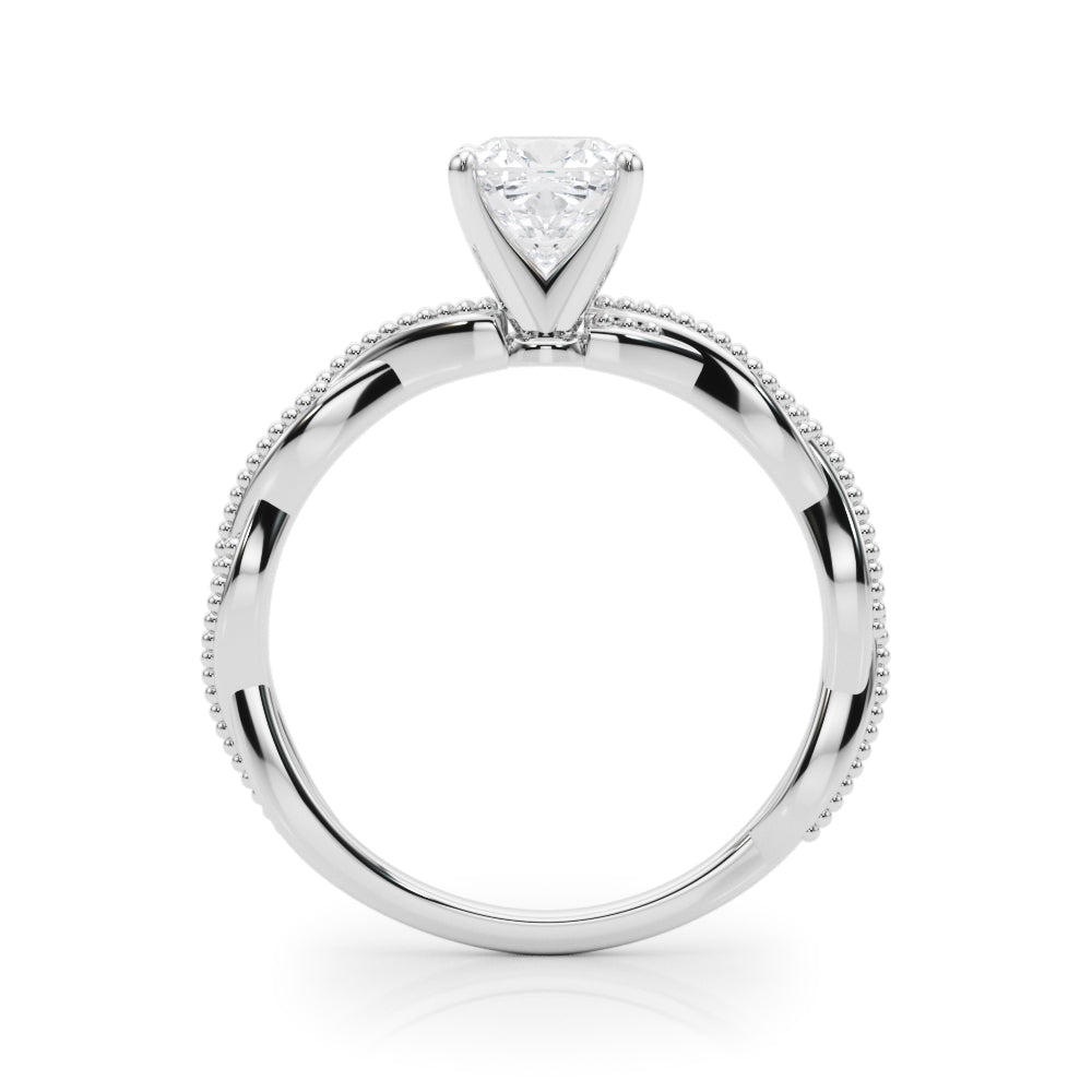 Anastasia Twisted Vine Cushion Diamond Solitaire Engagement Ring
