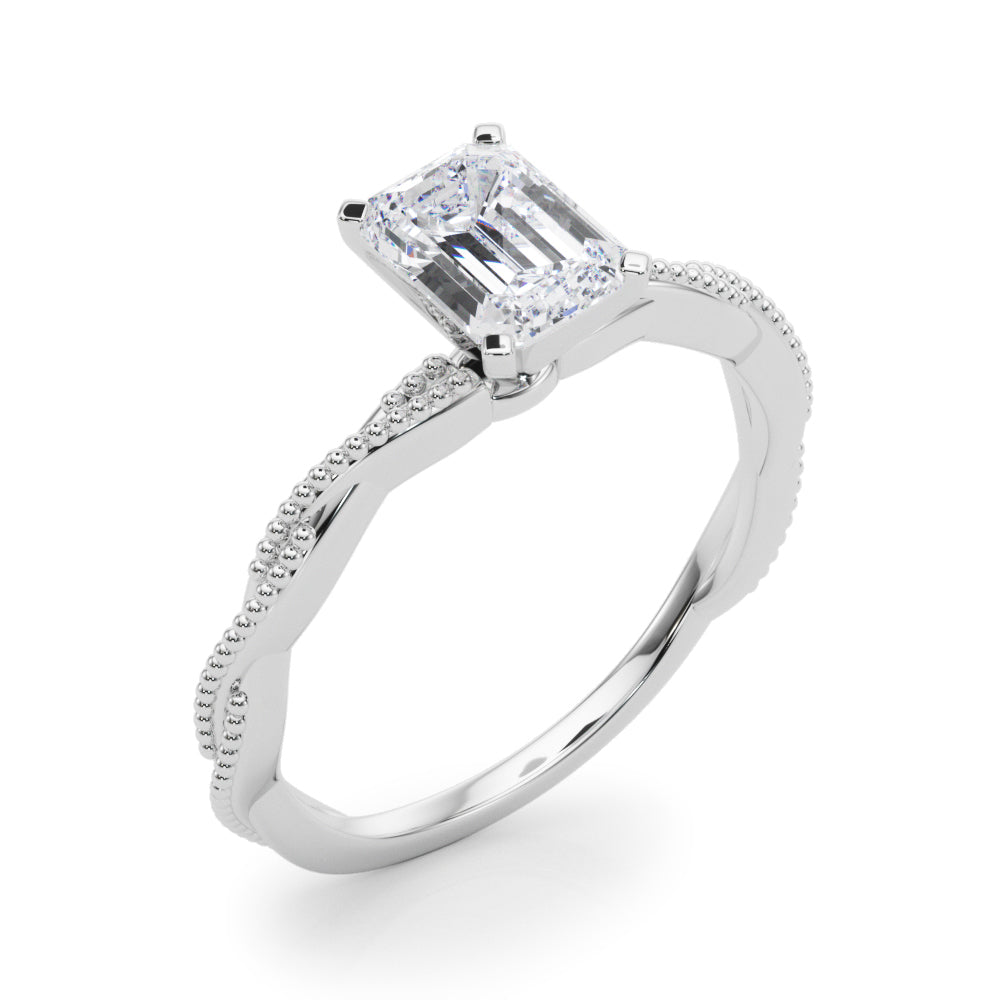Anastasia Twisted Vine Emerald Lab Grown Diamond Solitaire Engagement Ring IGI Certified
