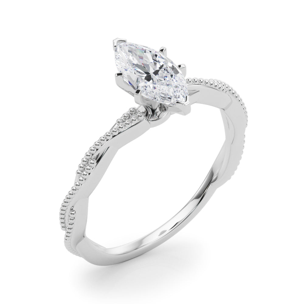 Anastasia Twisted Vine Marquise Lab Grown Diamond Solitaire Engagement Ring IGI Certified