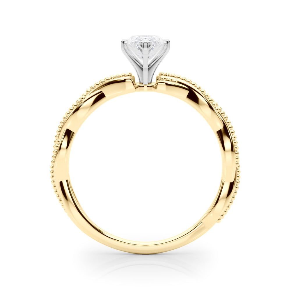 Anastasia Twisted Vine Marquise Lab Grown Diamond Solitaire Engagement Ring IGI Certified-VIRABYANI