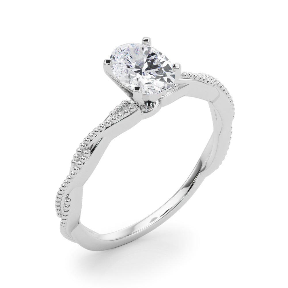 Anastasia Twisted Vine Oval Diamond Solitaire Engagement Ring-VIRABYANI