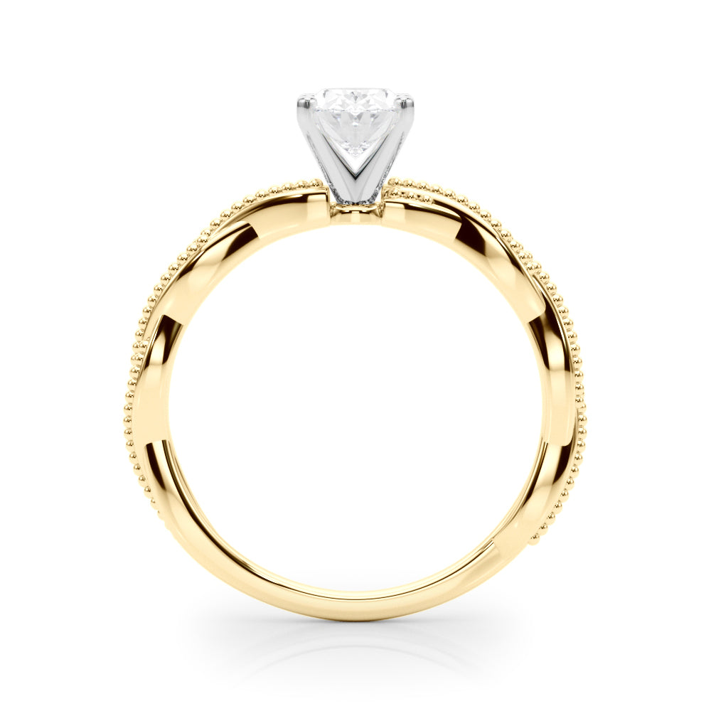 Anastasia Twisted Vine Oval Diamond Solitaire Engagement Ring-VIRABYANI
