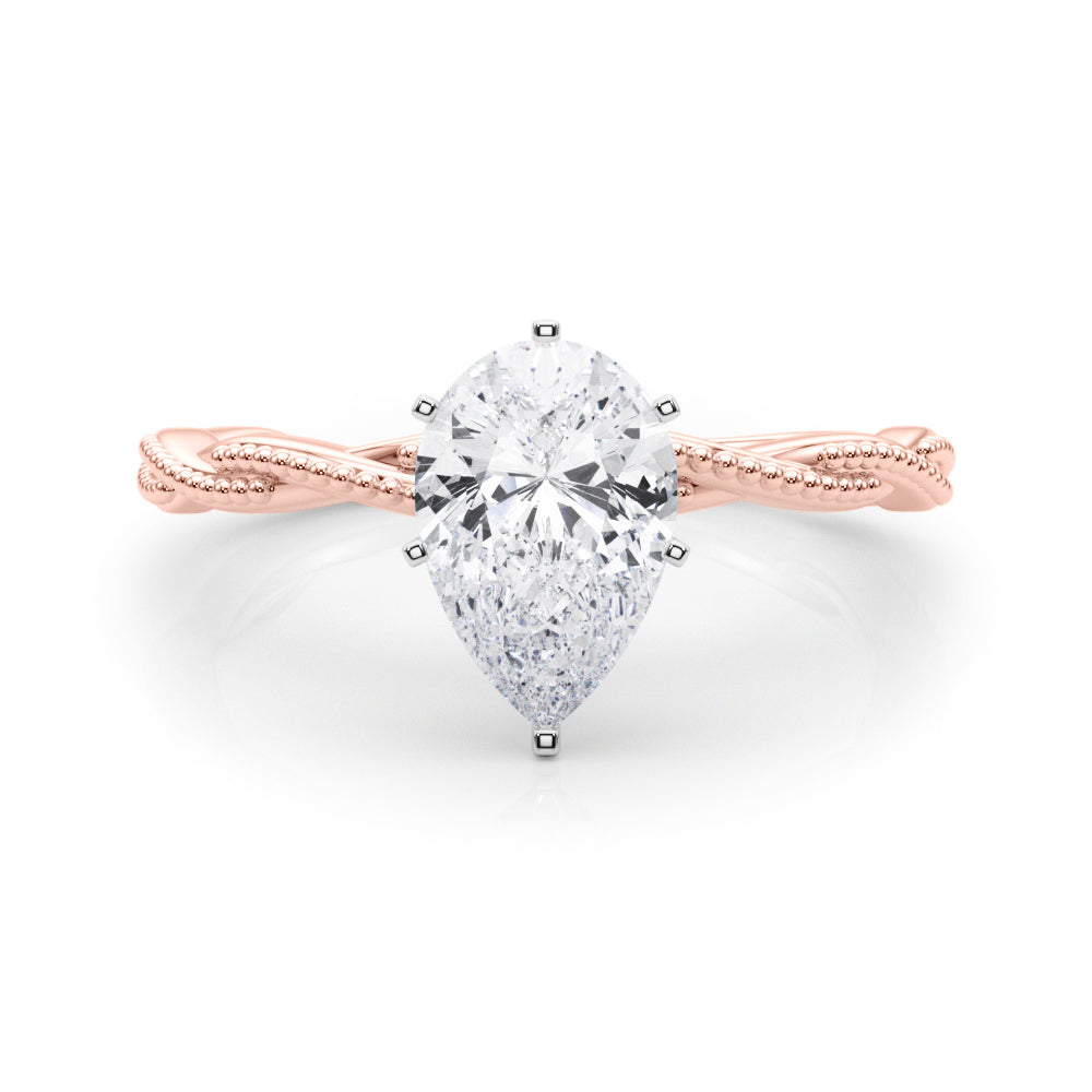 Anastasia Twisted Vine Pear Diamond Solitaire Engagement Ring