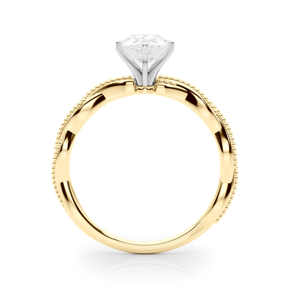 Anastasia Twisted Vine Pear Diamond Solitaire Engagement Ring-VIRABYANI