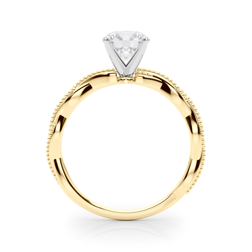 Anastasia Twisted Vine Round Diamond Solitaire Engagement Ring