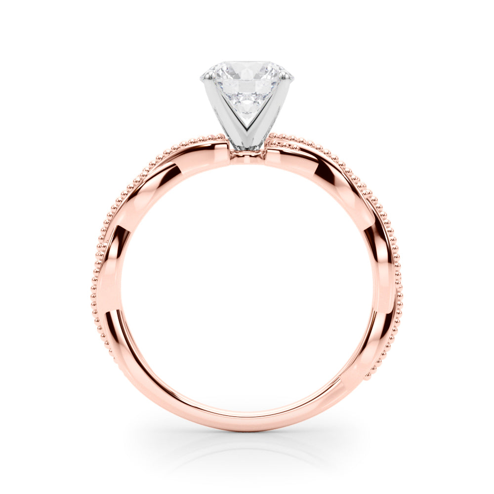 Anastasia Twisted Vine Round Diamond Solitaire Engagement Ring-VIRABYANI