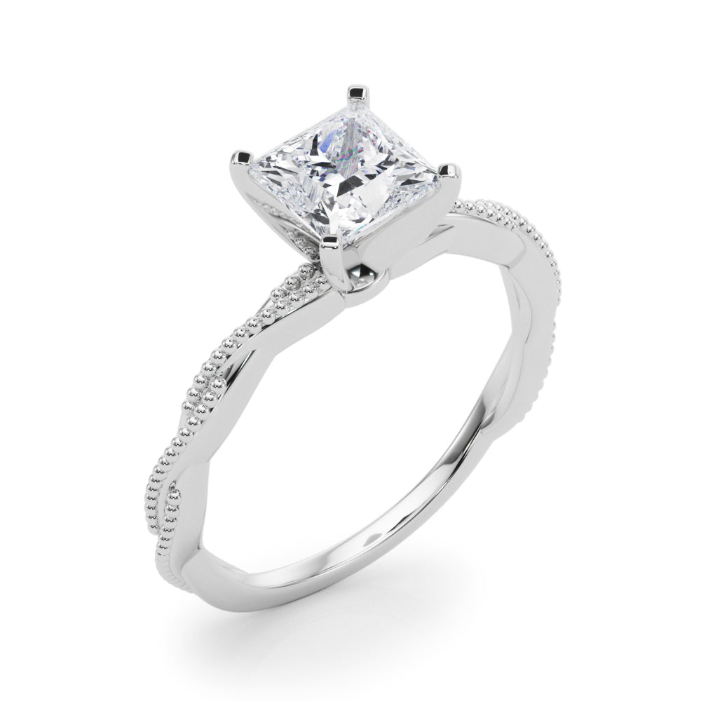 Anastasia Twisted Vine Princess Diamond Solitaire Engagement Ring-VIRABYANI