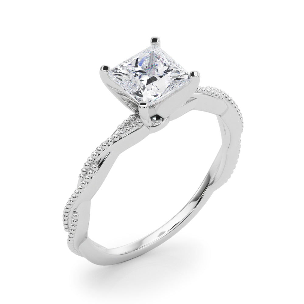 Anastasia Twisted Vine Princess Lab Grown Diamond Solitaire Engagement Ring IGI Certified