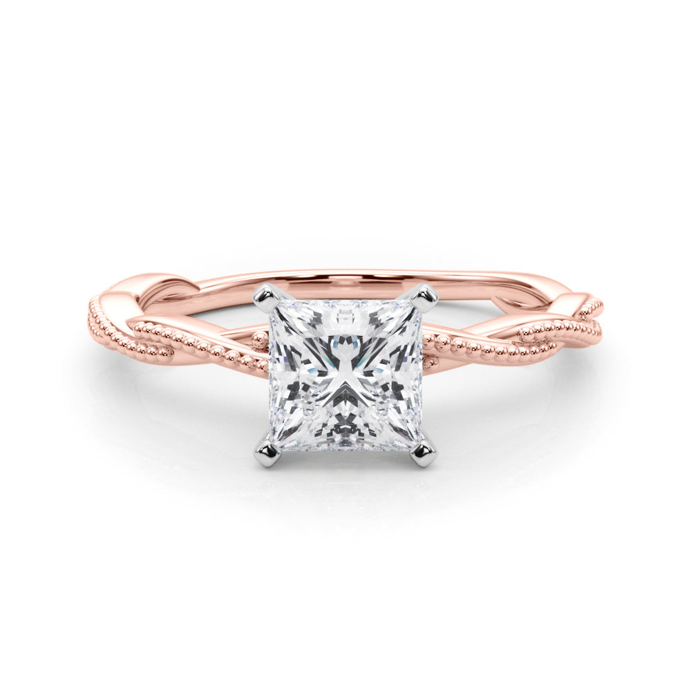 Anastasia Twisted Vine Princess Diamond Solitaire Engagement Ring-VIRABYANI
