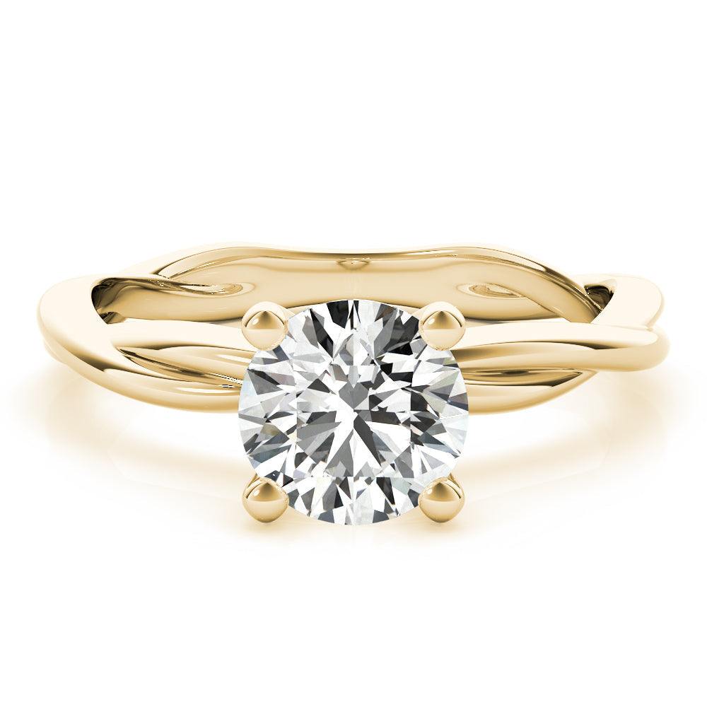 Twisted Vine Round Lab Grown Diamond Solitaire Engagement Ring IGI Certified-VIRABYANI