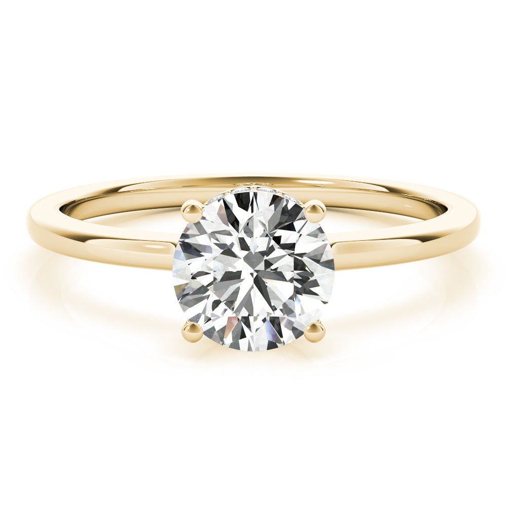 Aimee Round Diamond Solitaire Engagement Ring-VIRABYANI