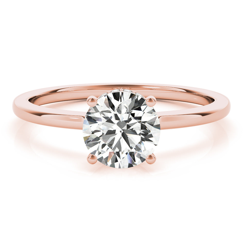 Aimee Round Diamond Solitaire Engagement Ring-VIRABYANI