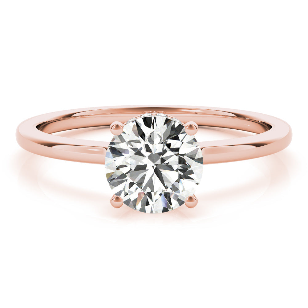 Aimee Round Lab Grown Diamond Solitaire Engagement Ring IGI Certified-VIRABYANI