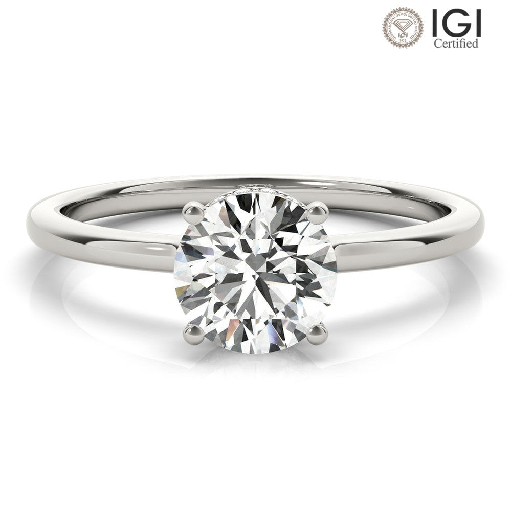 Aimee Round Lab Grown Diamond Solitaire Engagement Ring IGI Certified