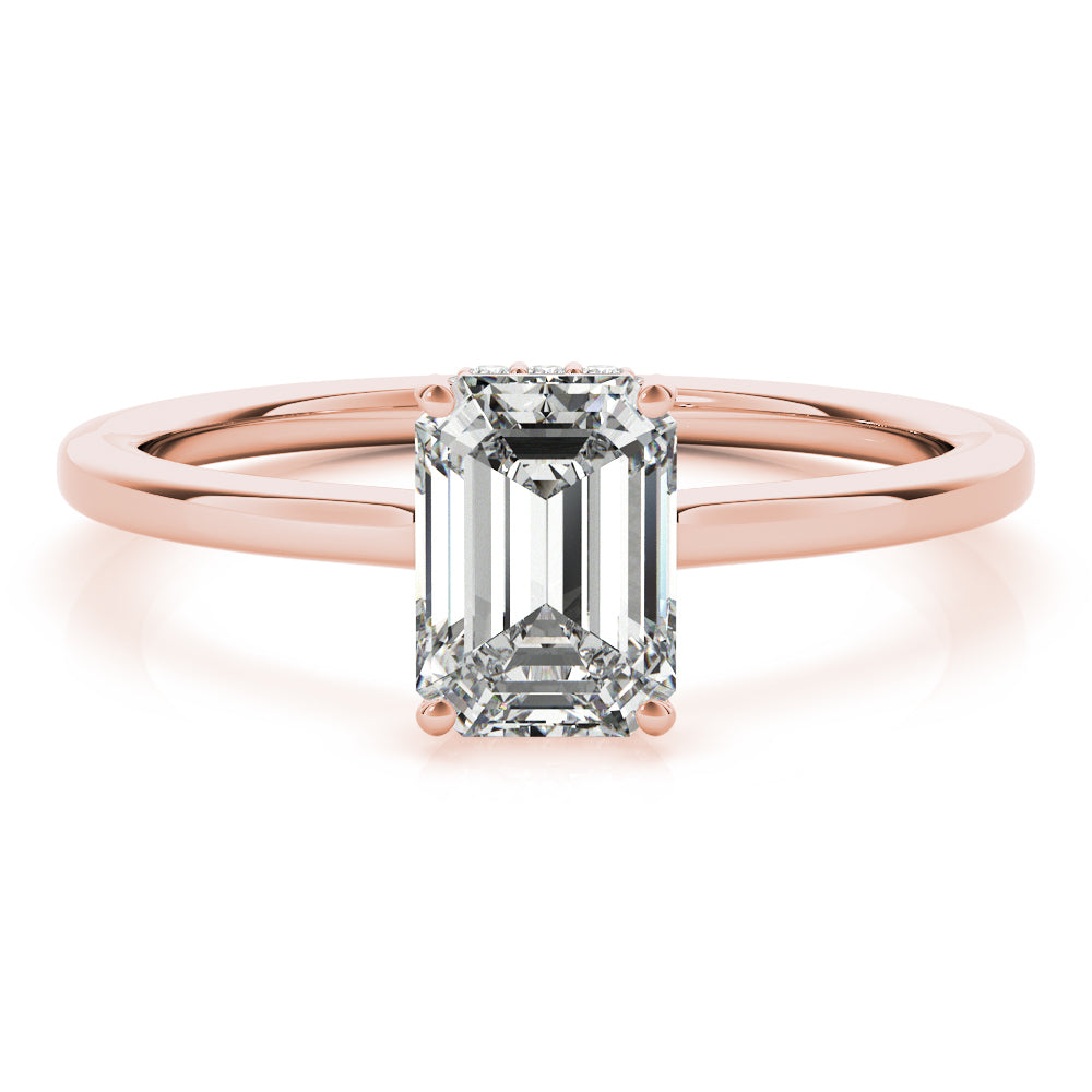 Aimee Emerald Diamond Solitaire Engagement Ring