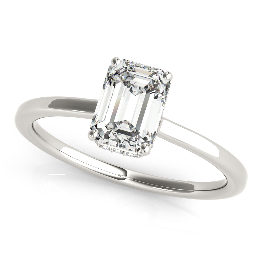 Aimee Emerald Diamond Solitaire Engagement Ring