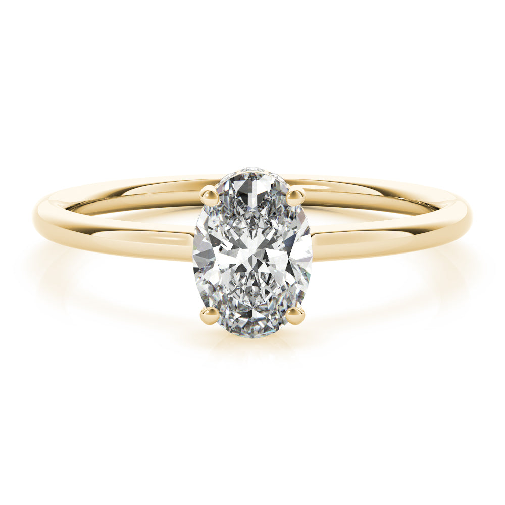 Aimee Oval Lab Grown Diamond Solitaire Engagement Ring IGI Certified-VIRABYANI