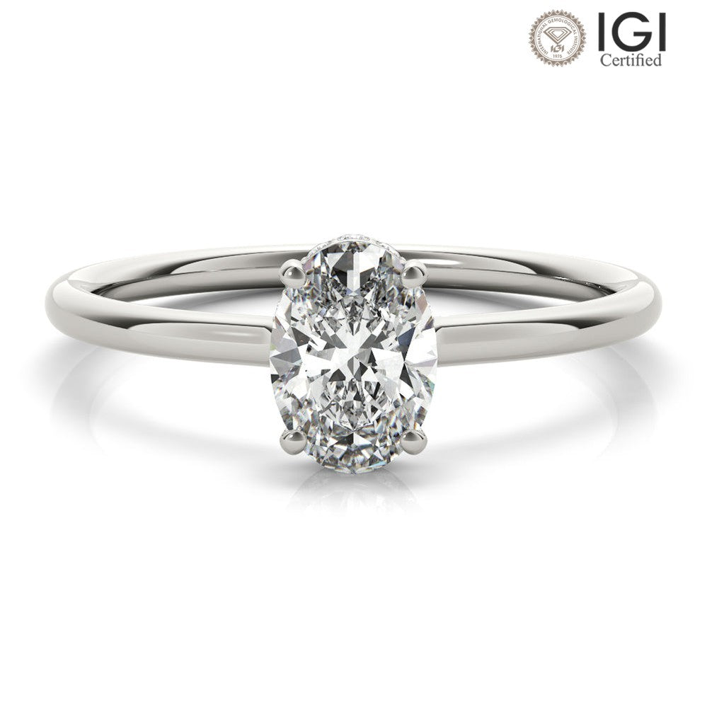 Aimee Oval Lab Grown Diamond Solitaire Engagement Ring IGI Certified
