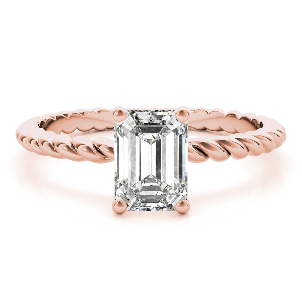 Eleanor Emerald Diamond Solitaire Engagement Ring-VIRABYANI