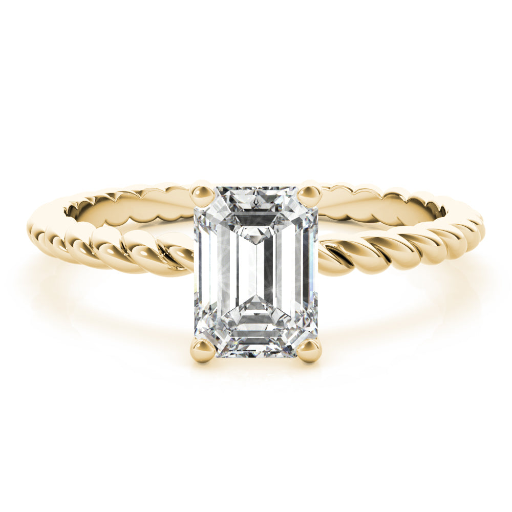 Eleanor Emerald Diamond Solitaire Engagement Ring