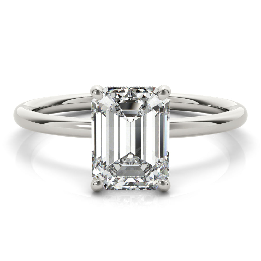 Madilyn Emerald Diamond Solitaire Engagement Ring