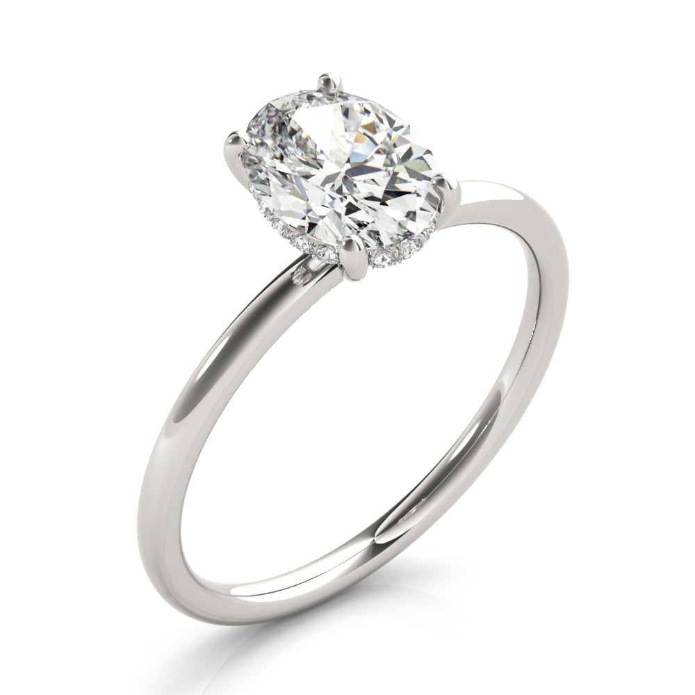 Madilyn Oval Lab Grown Diamond Solitaire Engagement Ring IGI Certified-VIRABYANI