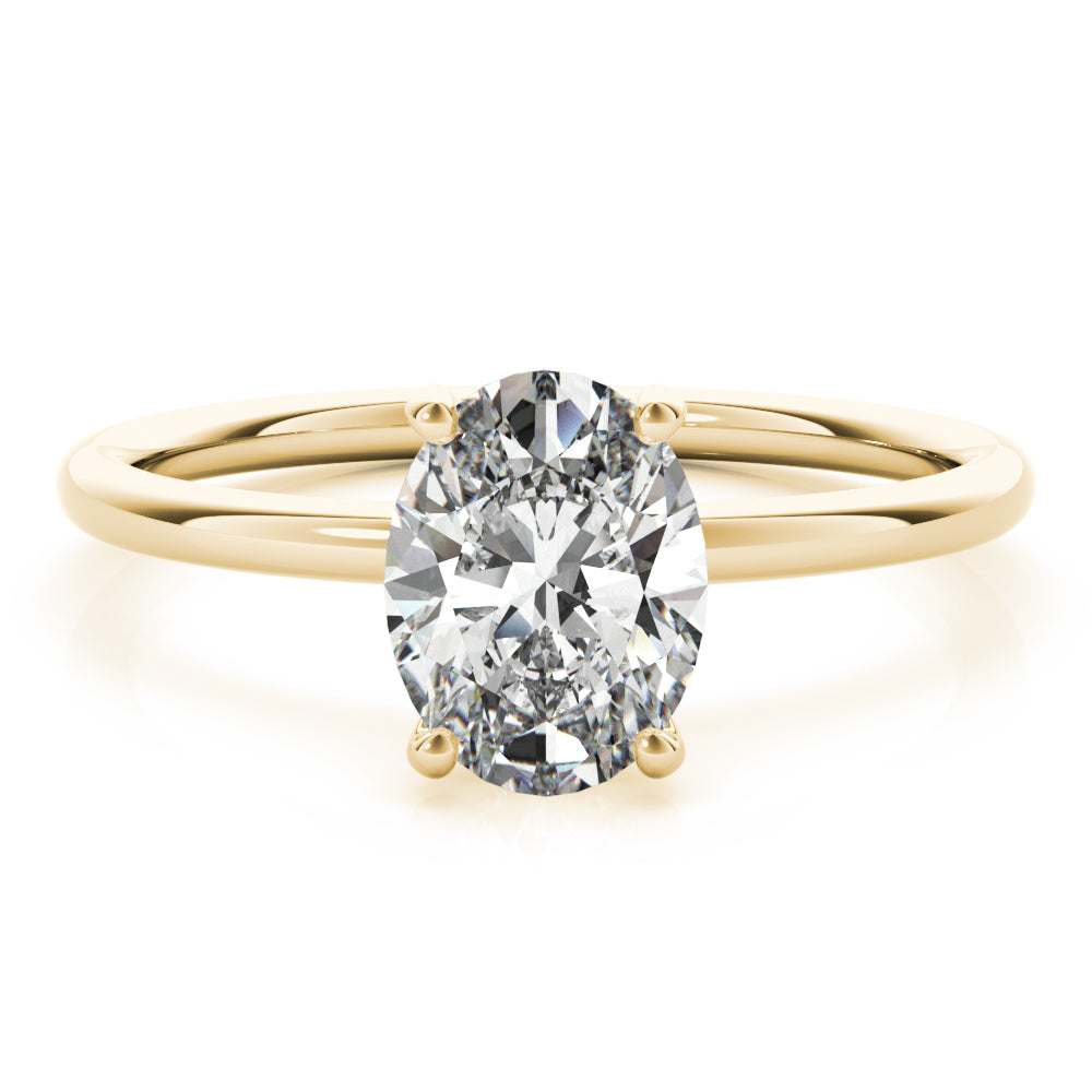 Madilyn Oval Lab Grown Diamond Solitaire Engagement Ring IGI Certified-VIRABYANI