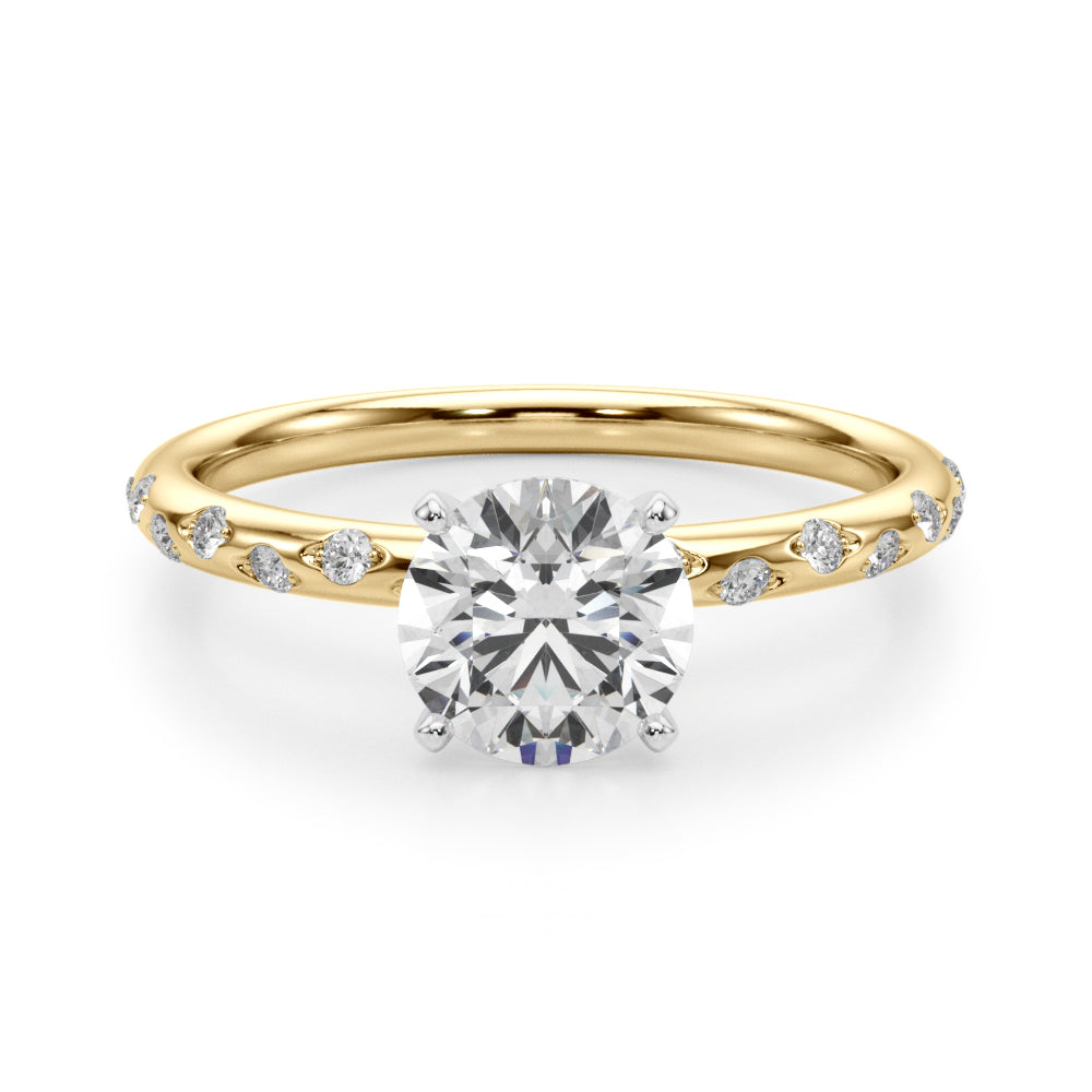 Blair Round Lab Grown Diamond Solitaire Engagement Ring IGI Certified-VIRABYANI