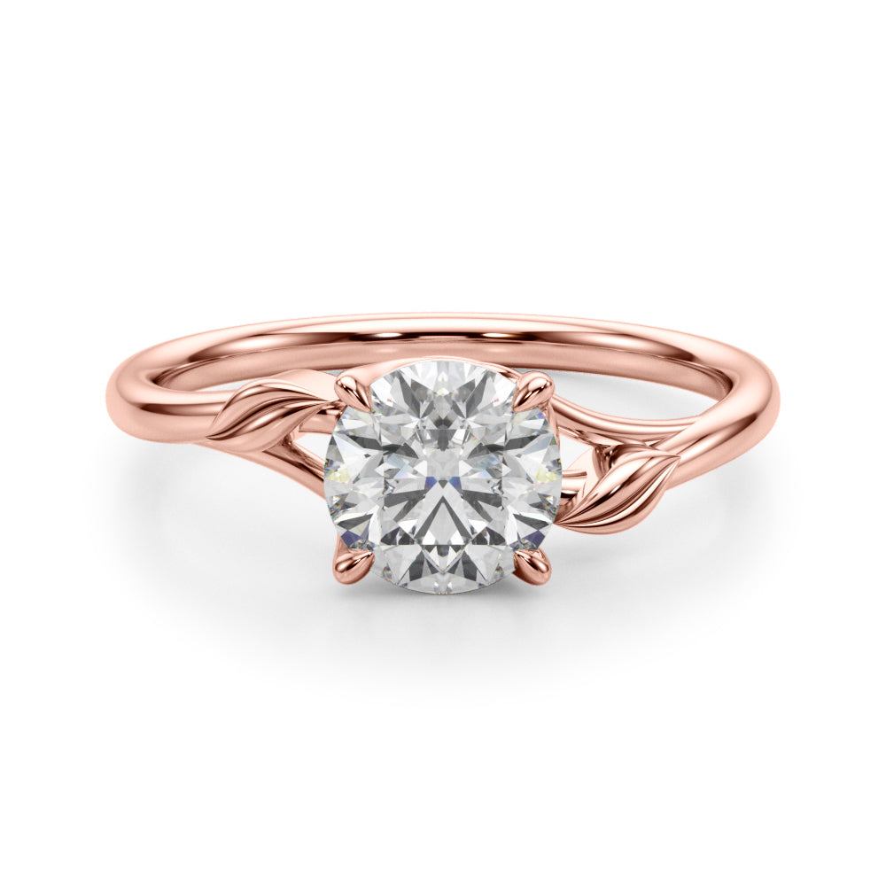 Eden Round Diamond Solitaire Engagement Ring-VIRABYANI