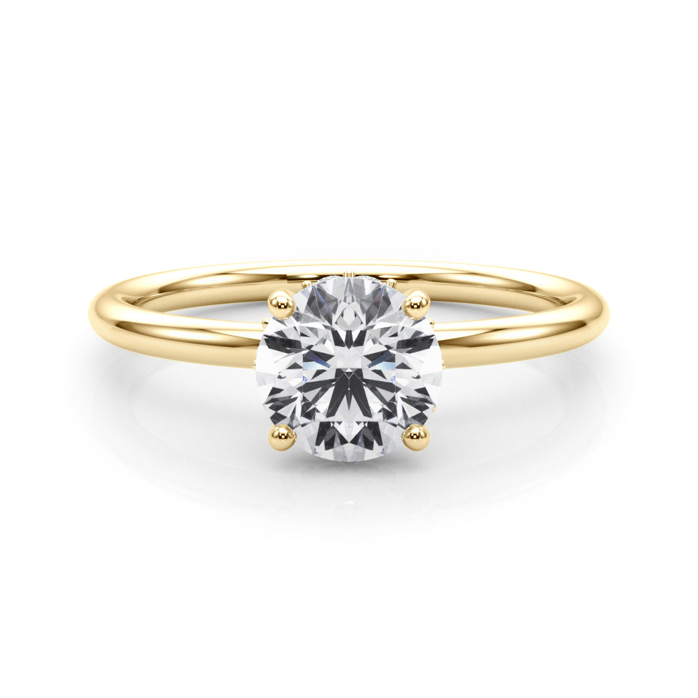 Eva Round Lab Grown Diamond Solitaire Engagement Ring IGI Certified-VIRABYANI
