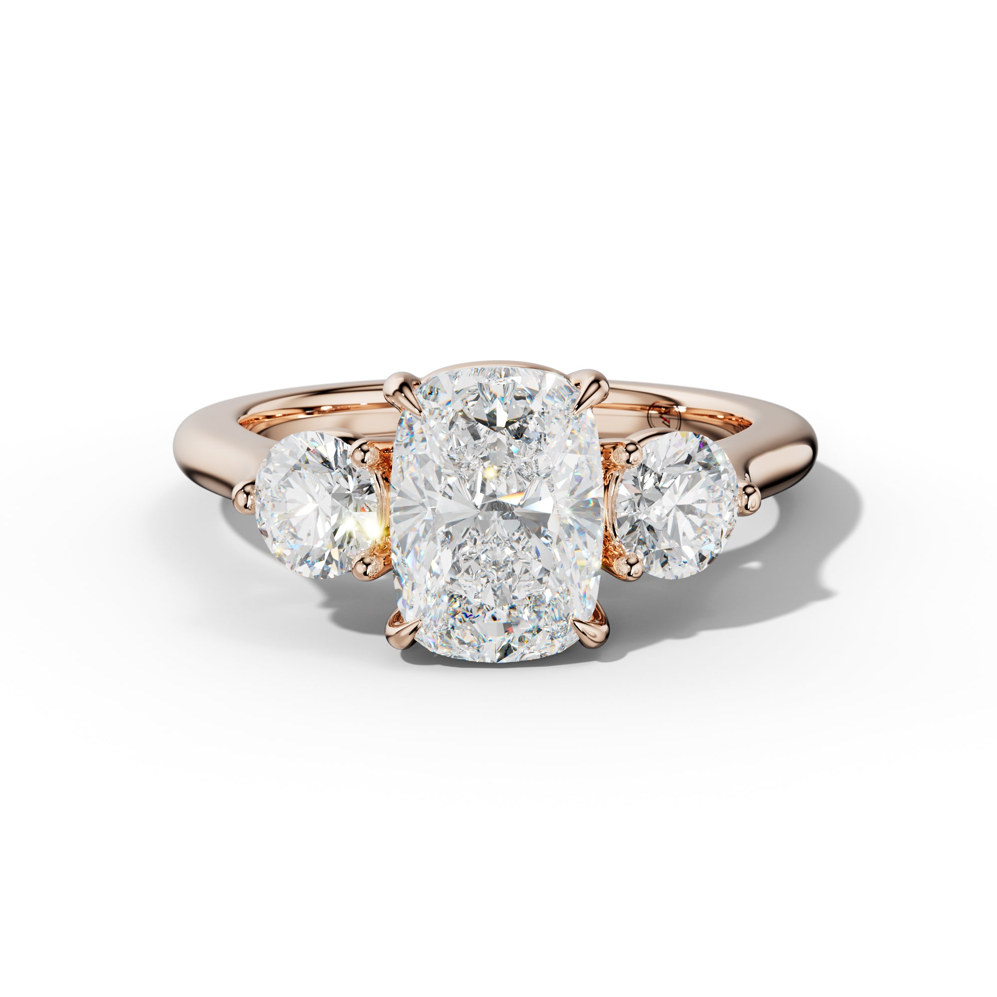 Elsa Elongated Cushion Diamond With Round Sides Engagement Ring