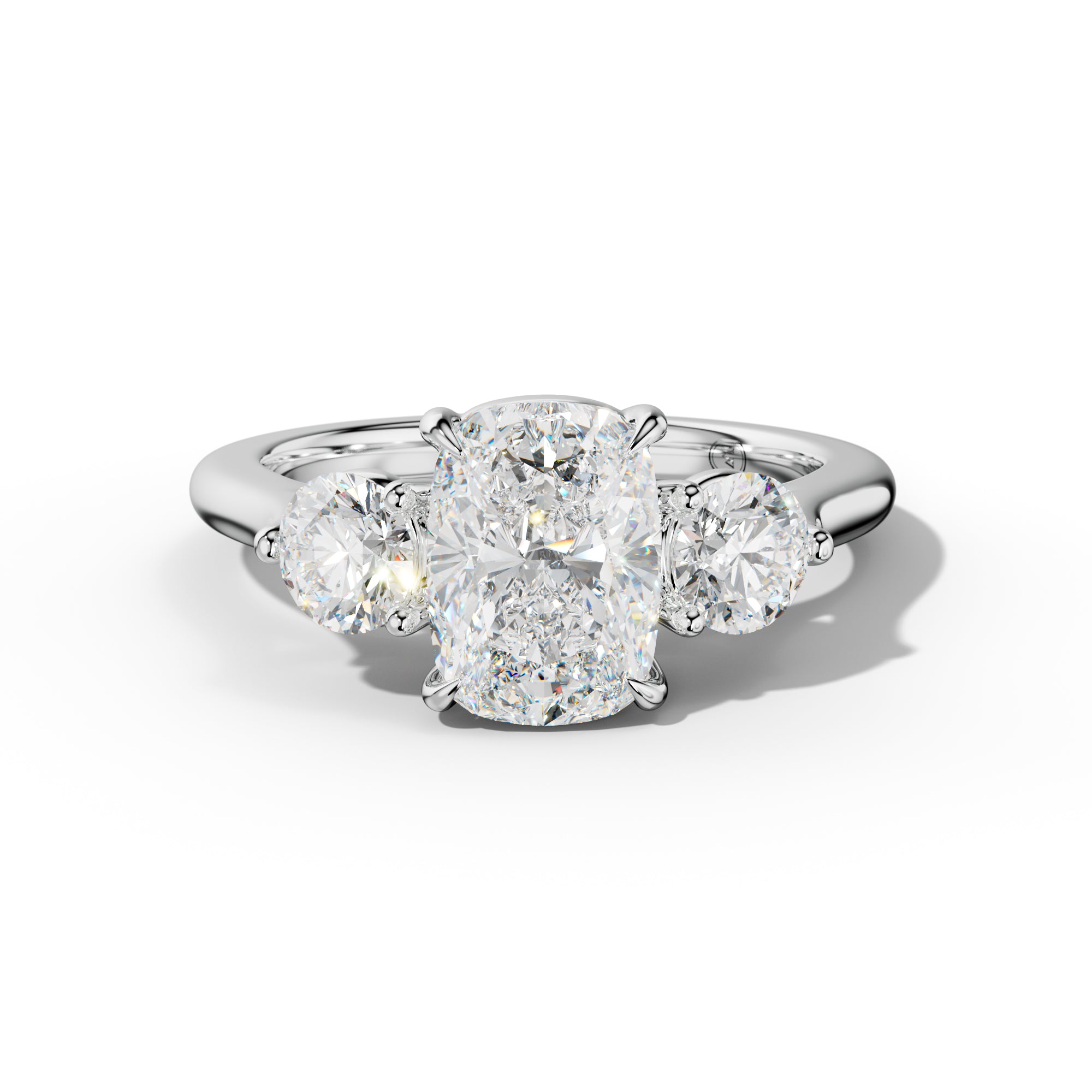 Elsa Elongated Cushion Diamond With Round Sides Engagement Ring