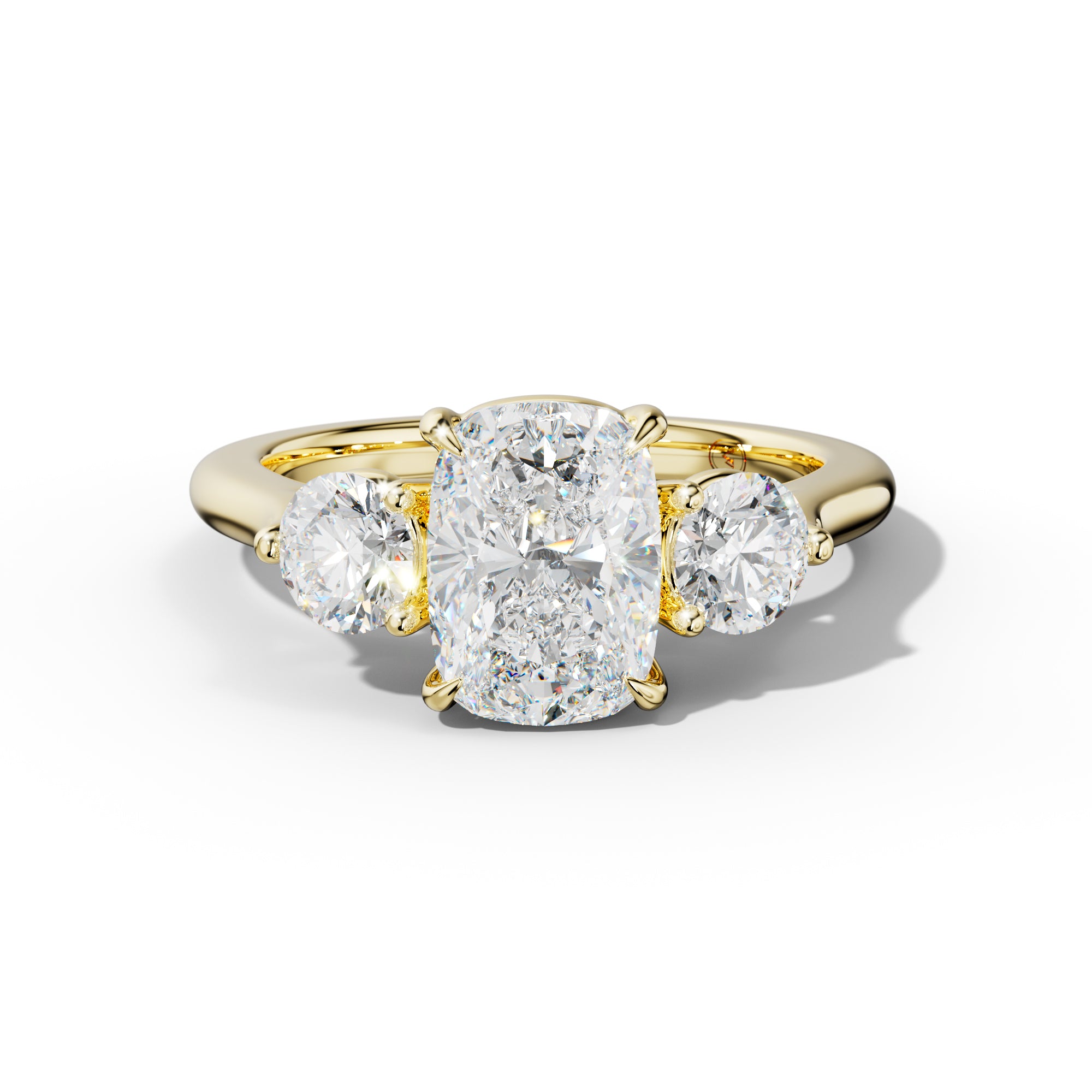 Elsa Elongated Cushion Diamond With Round Sides Engagement Ring