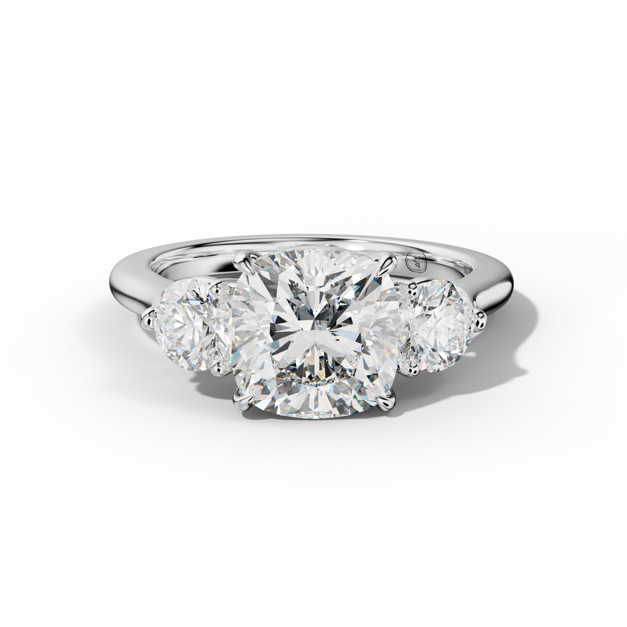 Elsa Cushion Diamond Round Side Diamond Engagement Ring