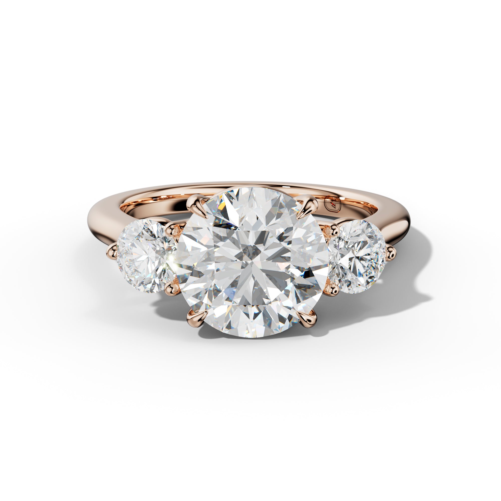Elsa Round Center Round Side Diamond Engagement Ring