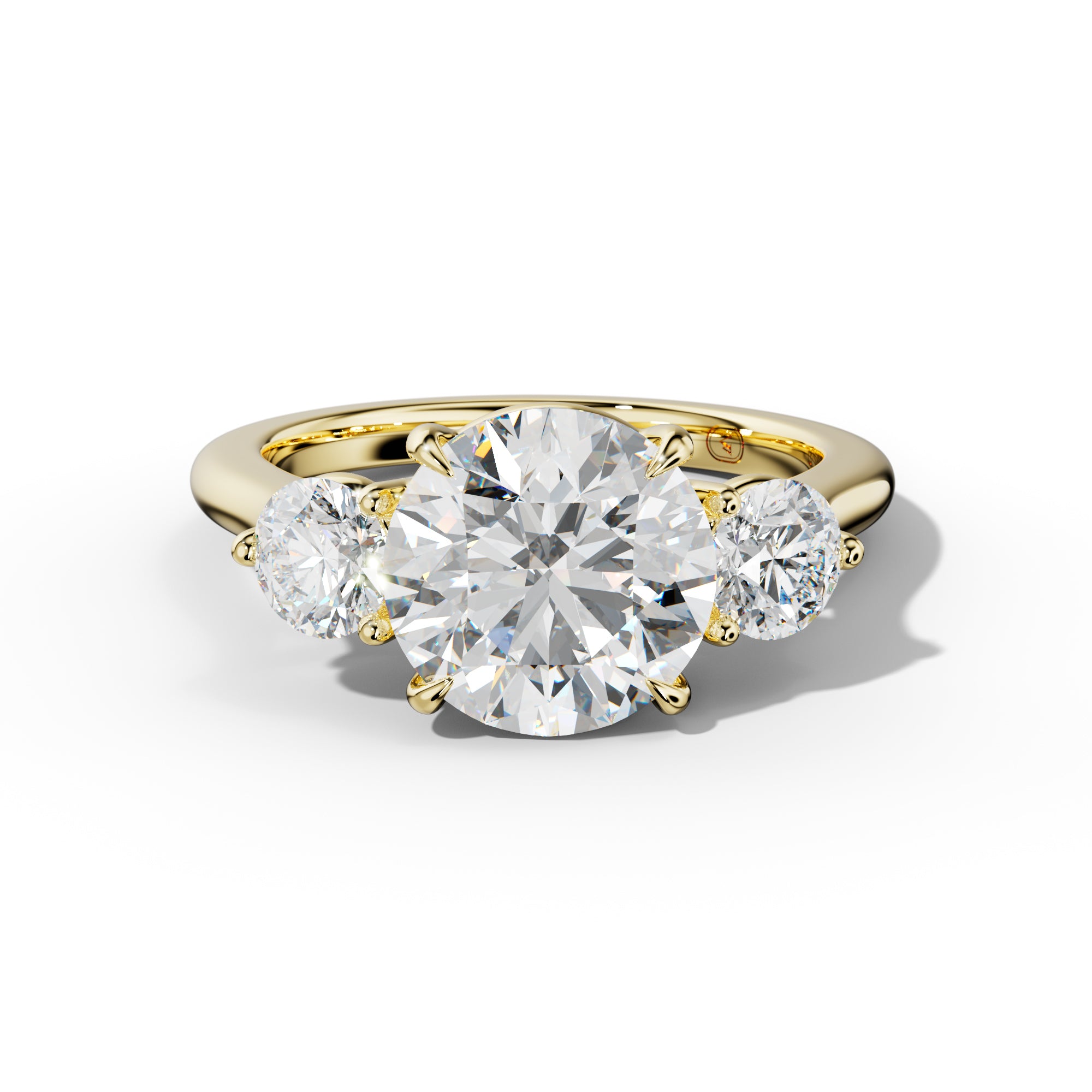 Elsa Round Center Round Side Diamond Engagement Ring